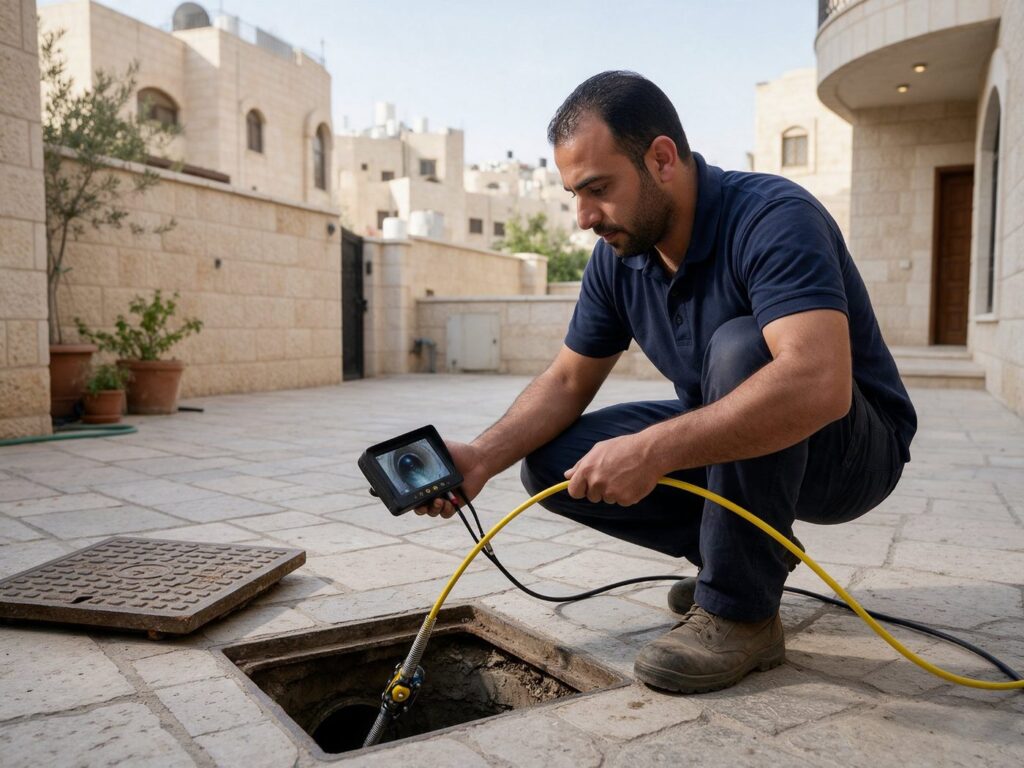 فحص خطوط المياه والمجاري بالكاميرا